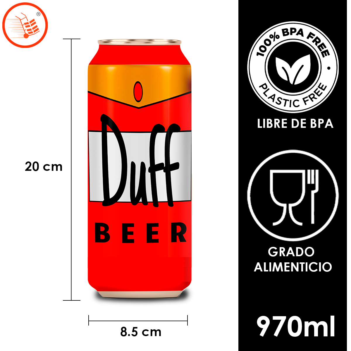 Vaso Lata de Plástico para Cerveza 970 ml