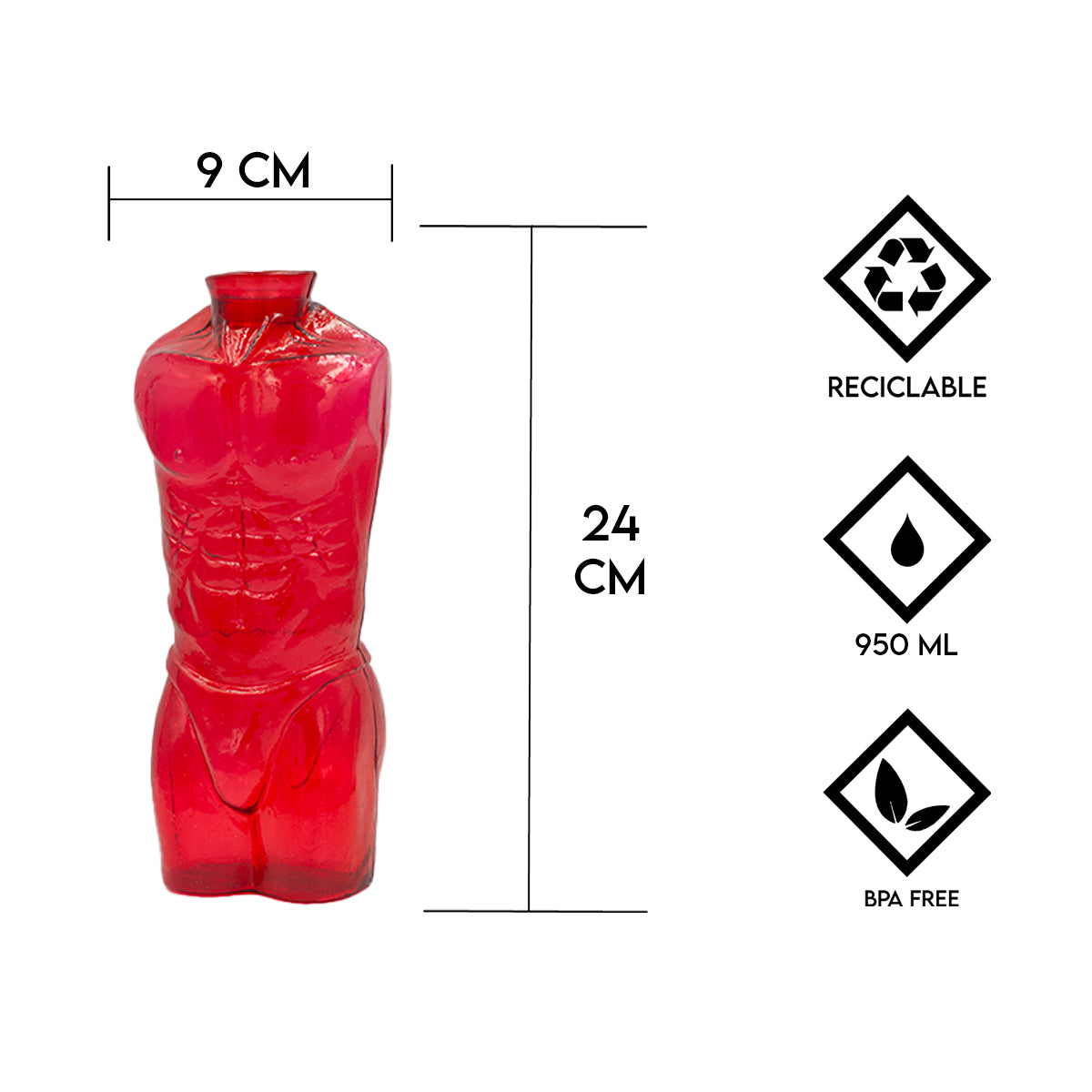 Vaso Cuerpo Hombre Chelero de 950 ML