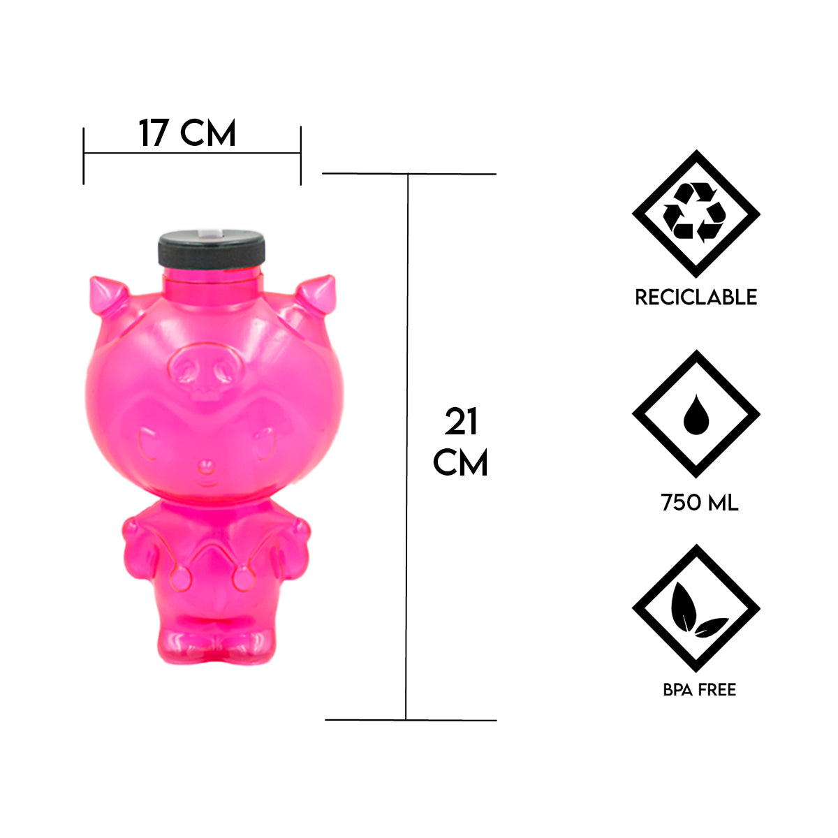 Vaso Kuromi Chelero de 750 ML