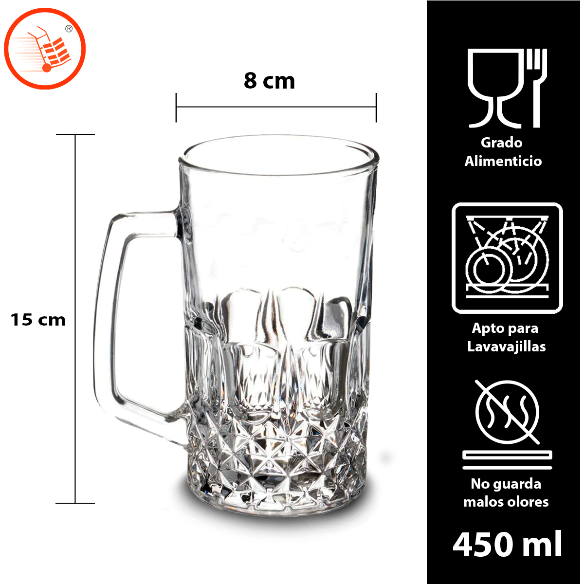 Tarro Cervecero de Vidrio 450 ml