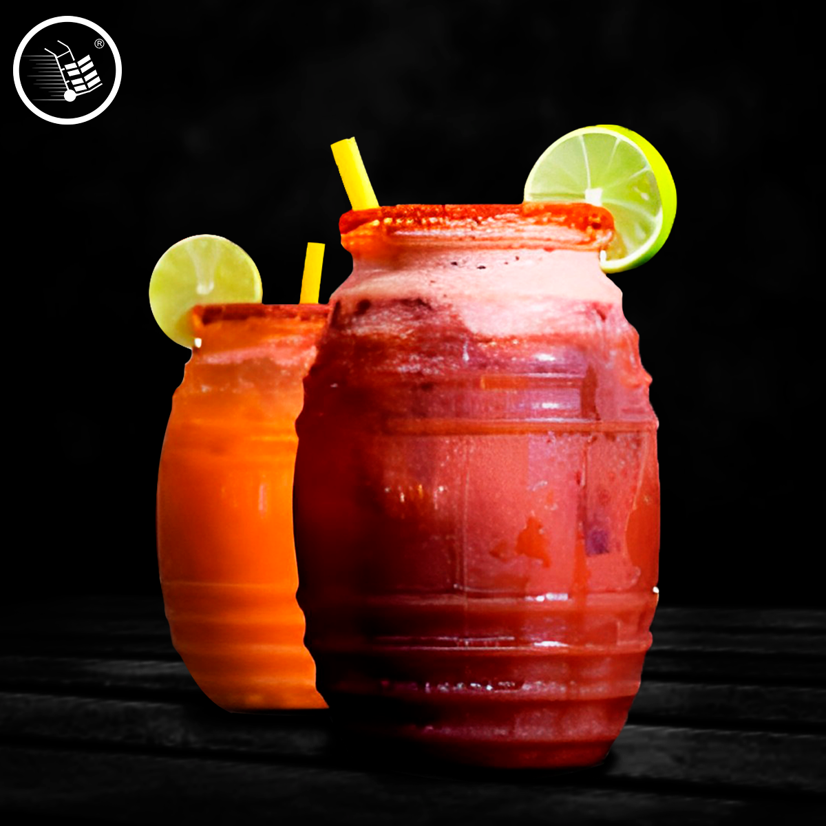 Vaso barril vitrolero de plástico para michelada