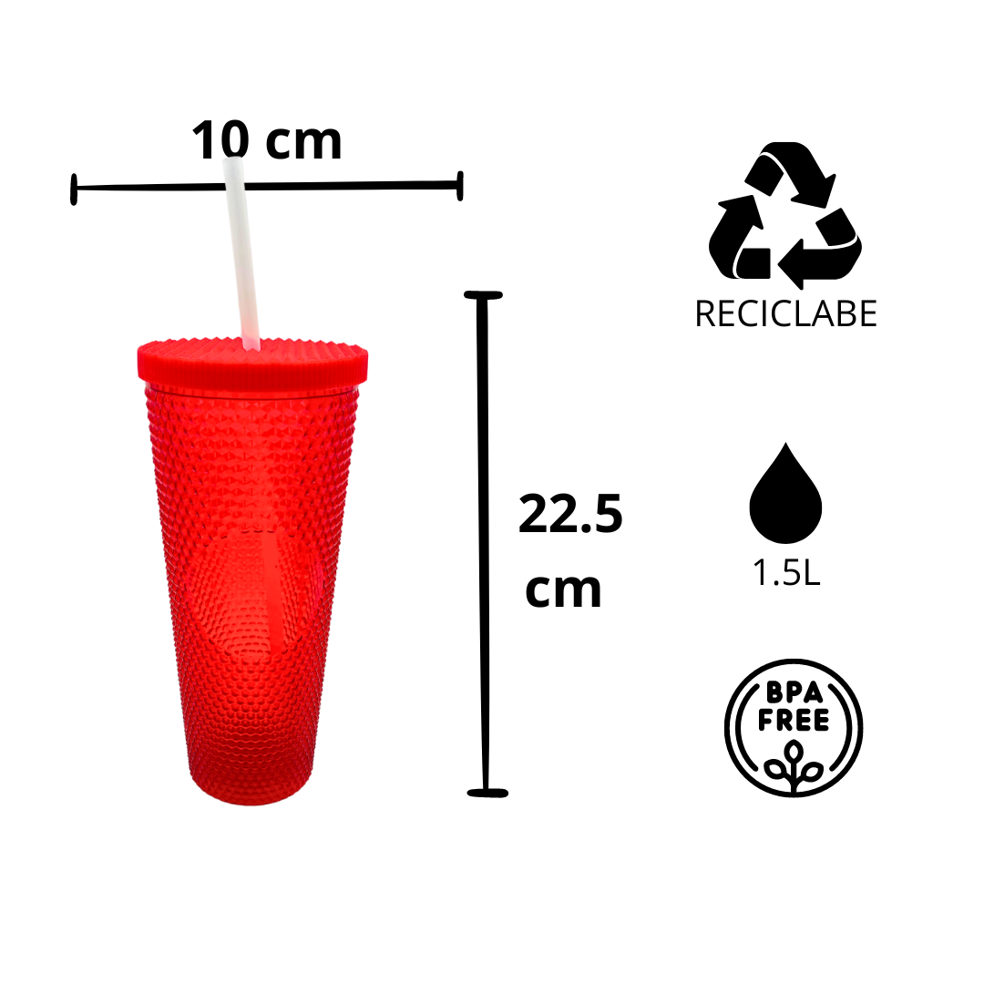 Vaso De Plástico Con Relieve de 1.5 L