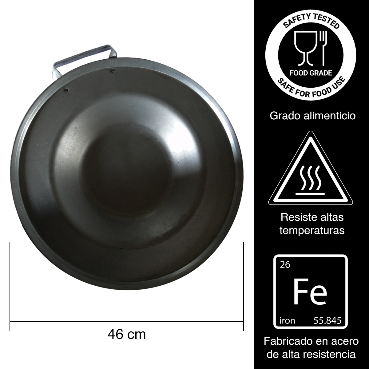 Comal PozoTaquero de Acero / Aluminio 46 cm