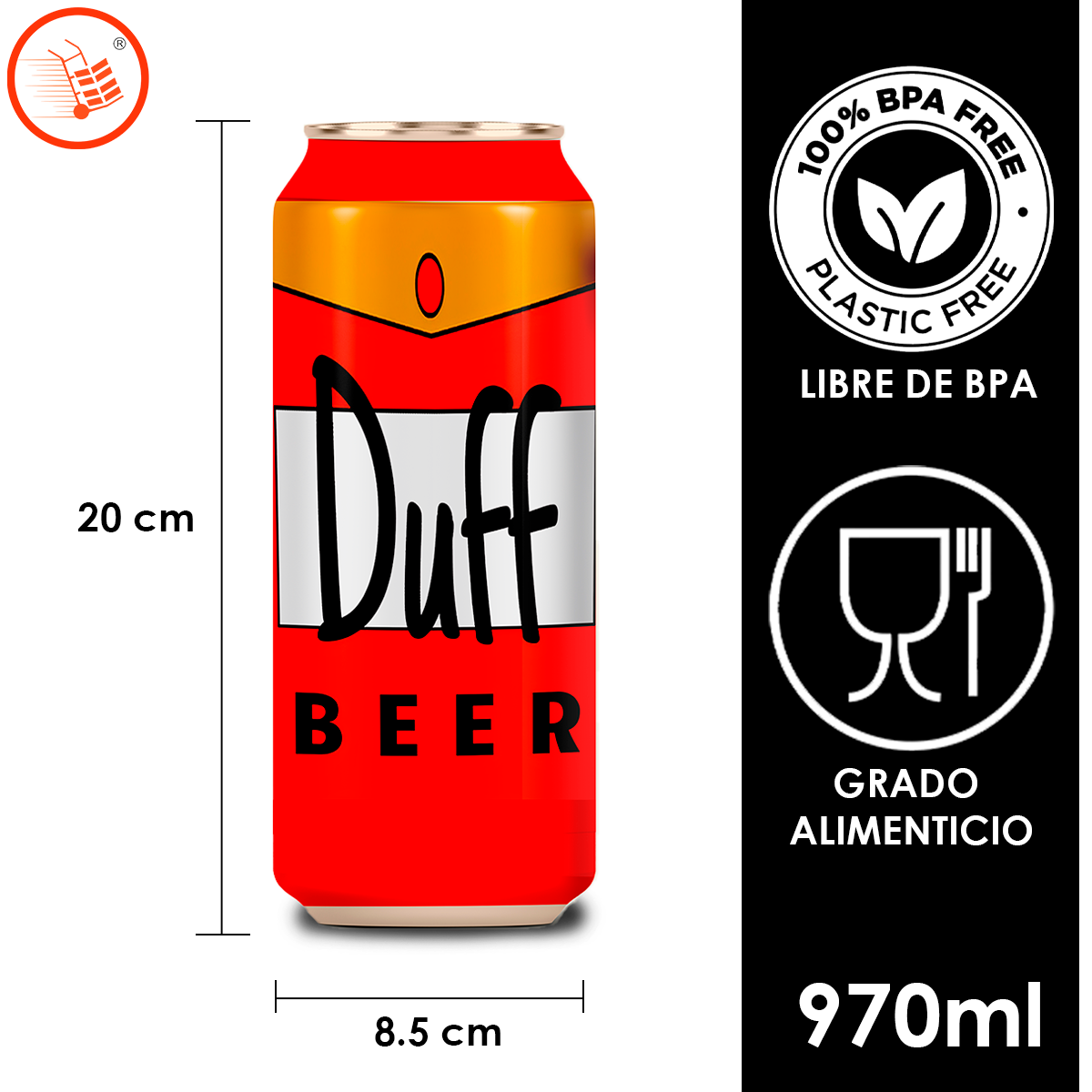 Vaso Lata de Plástico para Cerveza  970 ml