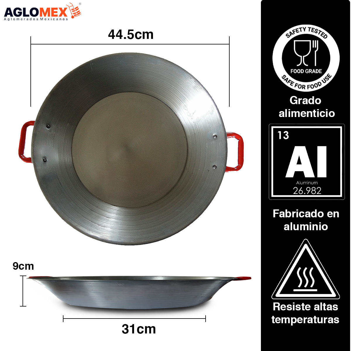 Paellera De Aluminio Multi Chef 44,5 cm Tradicional
