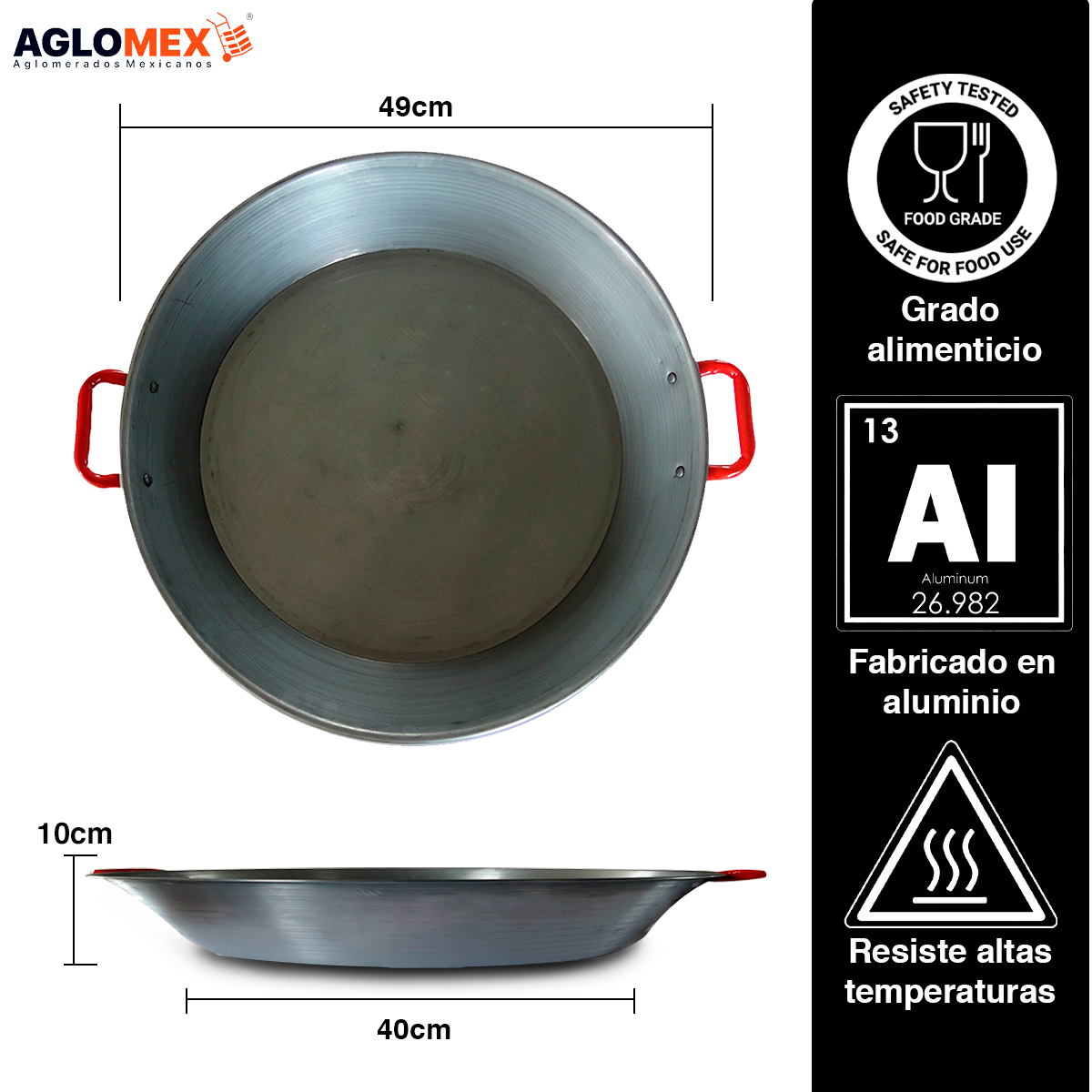 Paellera De Aluminio Multi Chef 49cm Tradicional