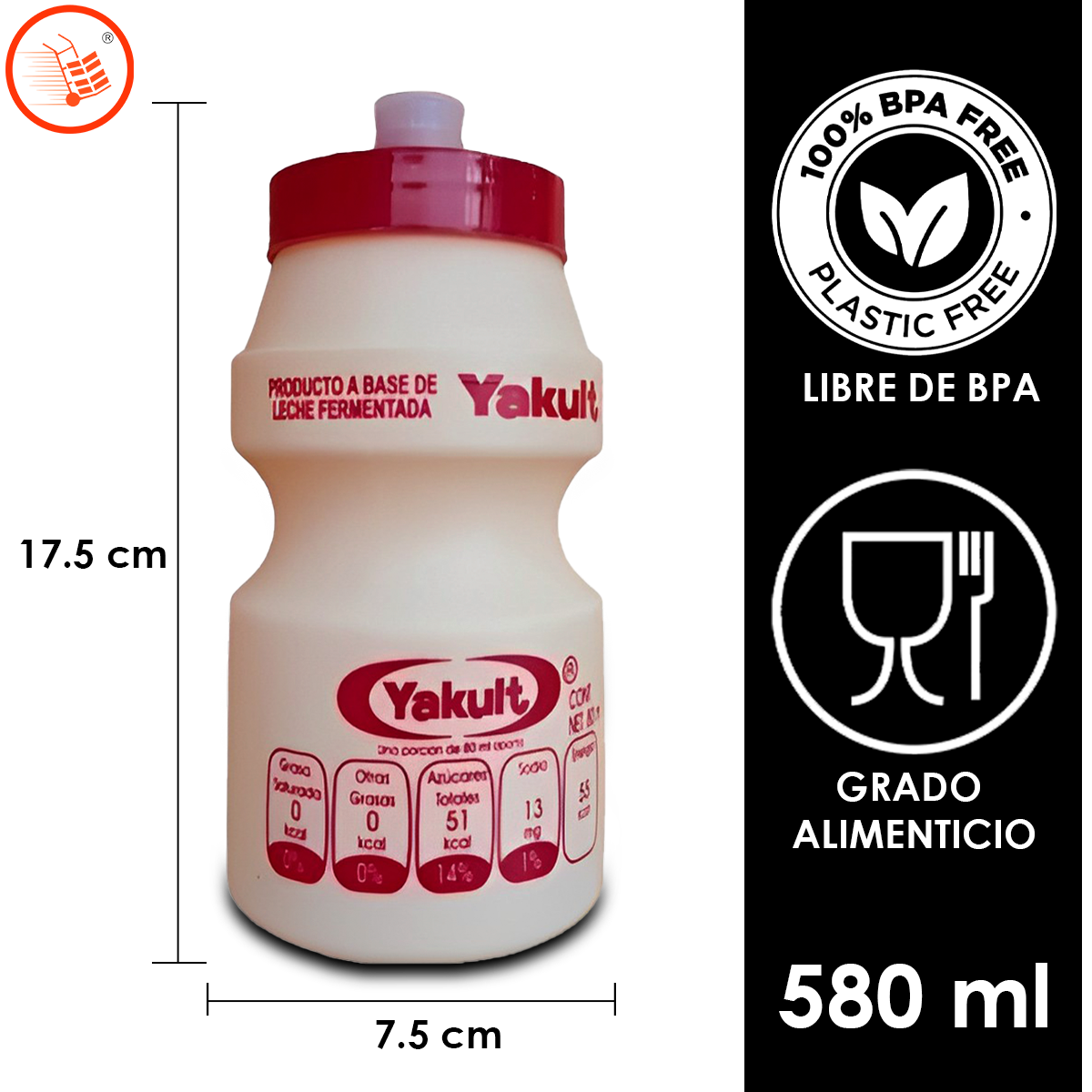 Yakultchela de Plástico para Michelada 580 ml
